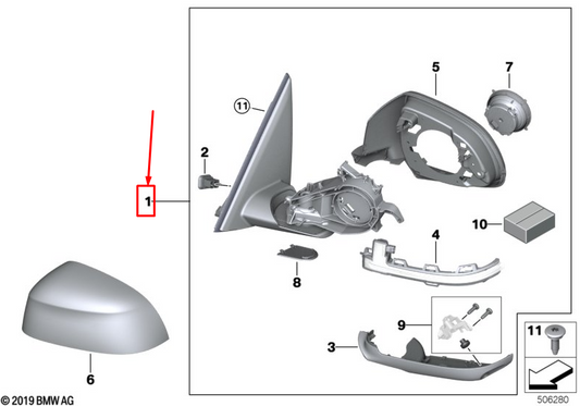 new bmw x3 g01 front left side wing mirror 51168491649 original