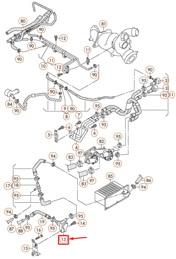 NEW VW CADDY 2K MK3 ADDITIONAL COOLANT WATER PUMP 1K0965561L ORIGINAL