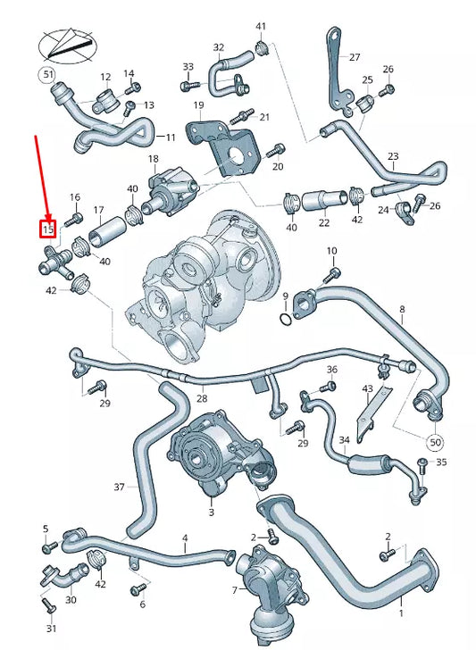 NEW VW TOUAREG CR ENGINE COOLANT PIPE ADAPTER 06M121159C