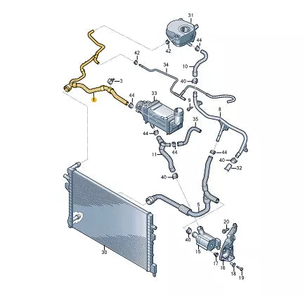 NEW AUDI Q3 F3 COOLANT HOSE PIPE 5QF122101DK