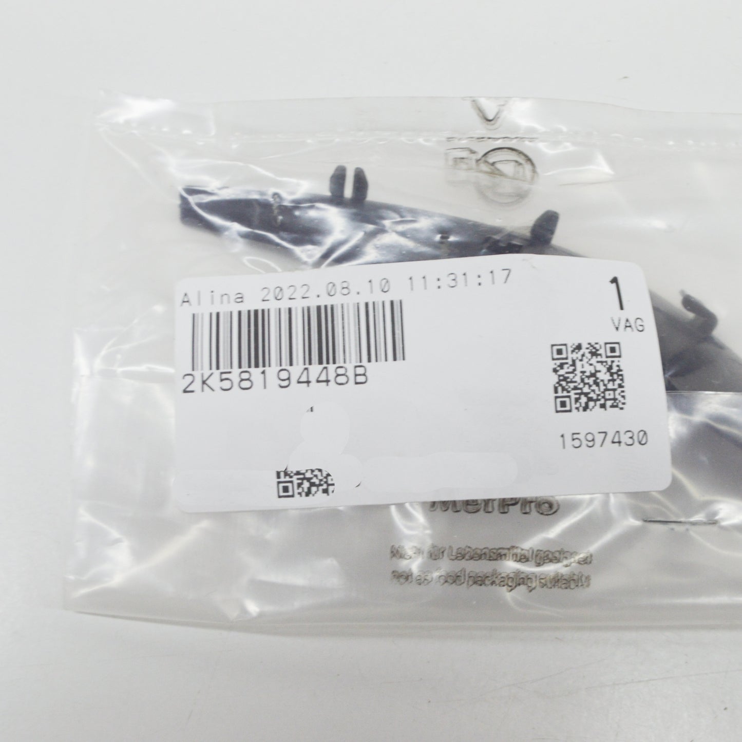 new vw caddy 2ka, 2kh, 2ca, 2ch right water repellent cover 2k5819448b original