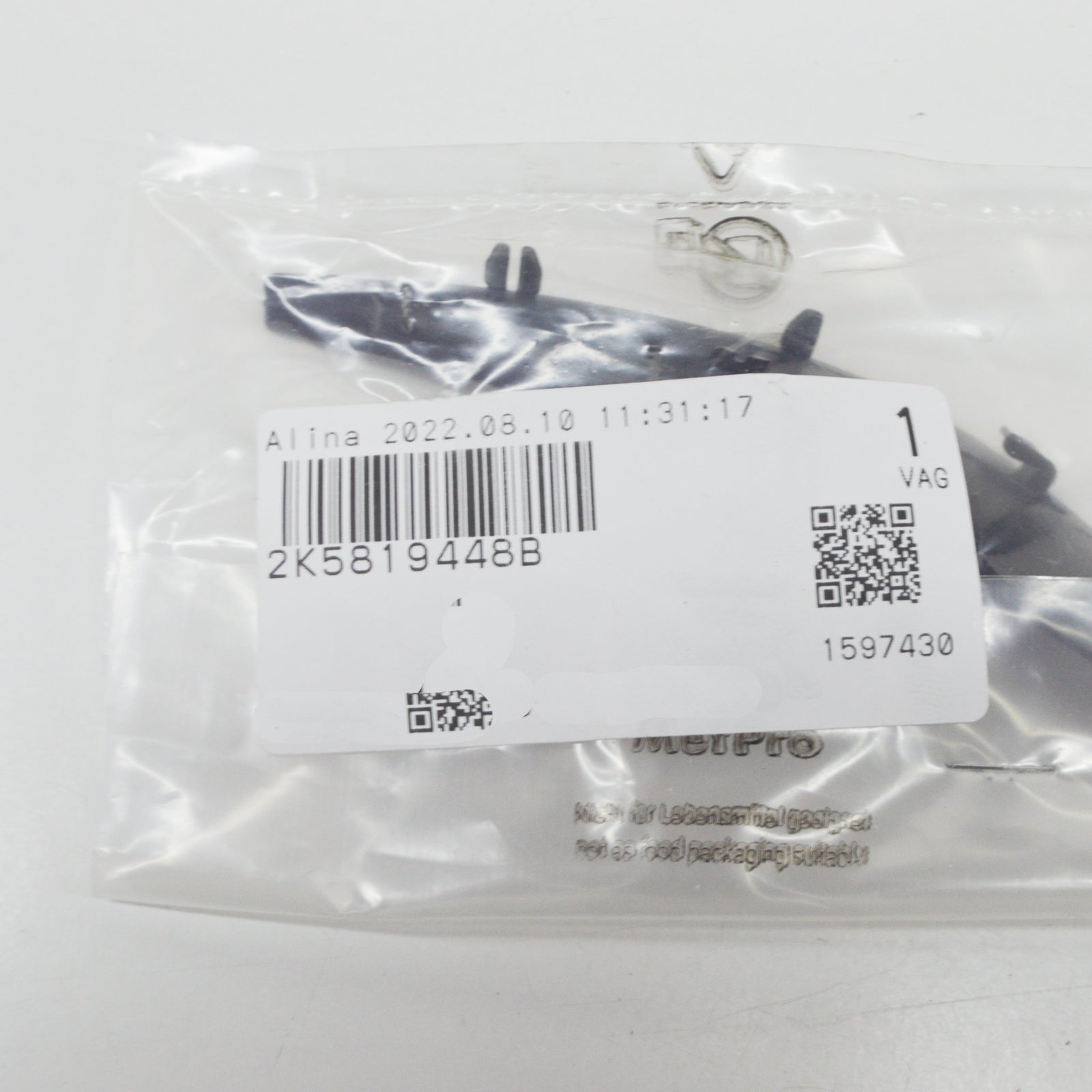 new vw caddy 2ka, 2kh, 2ca, 2ch right water repellent cover 2k5819448b original