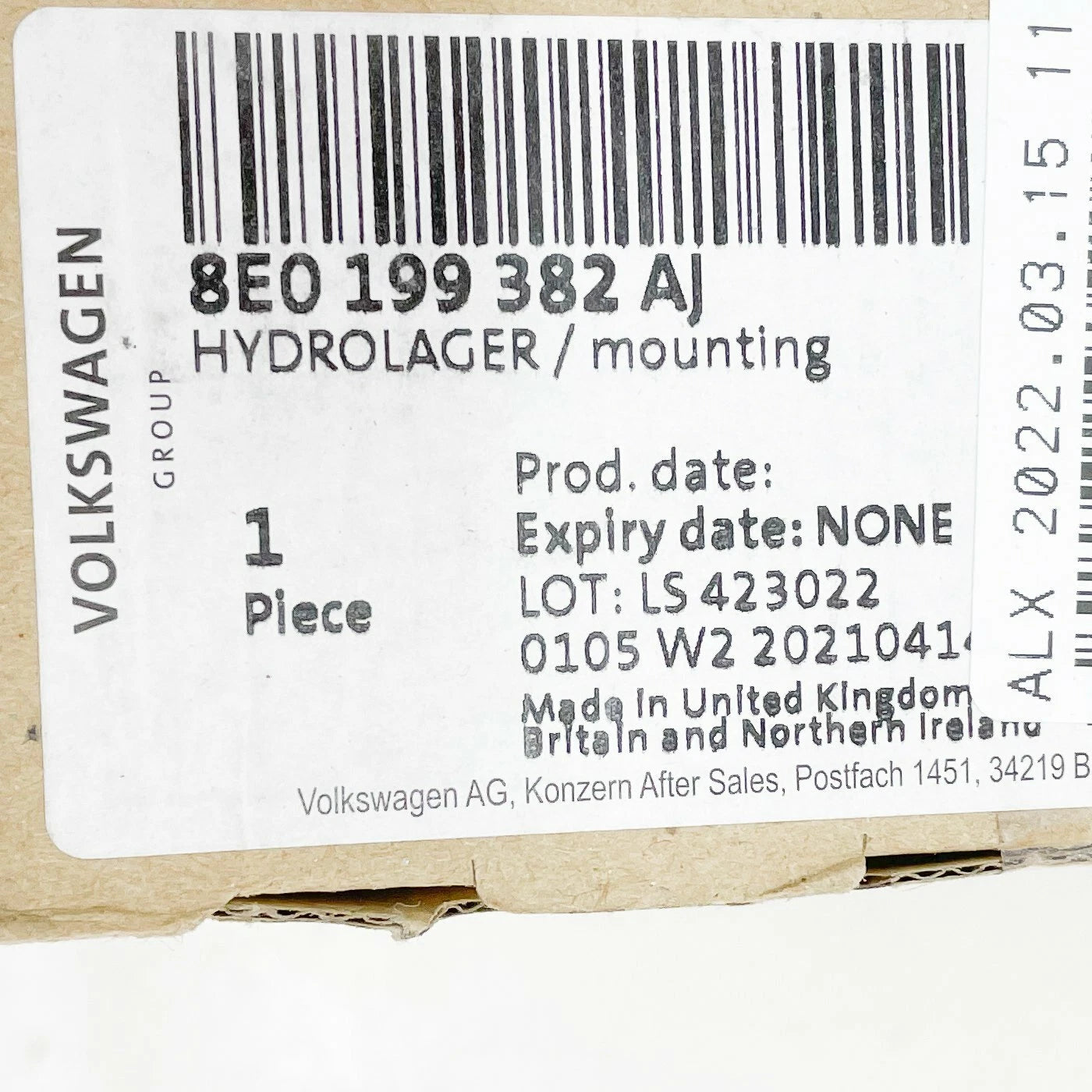 NEW AUDI A4 AVANT B7 HYDRO-MOUNTING RIGHT 8E0199382AJ ORIGINAL