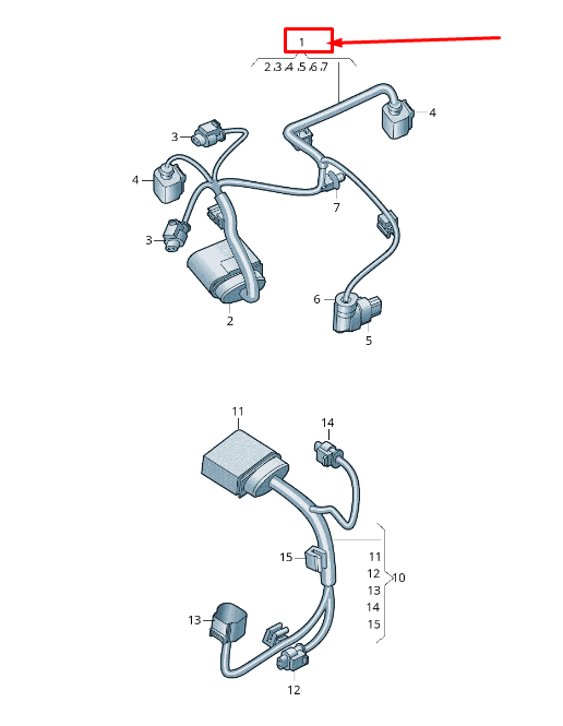 NEW AUDI A8 4N COOLING SYSTEM ADAPTER CABLE LOOM 4N0971411 ORIGINAL