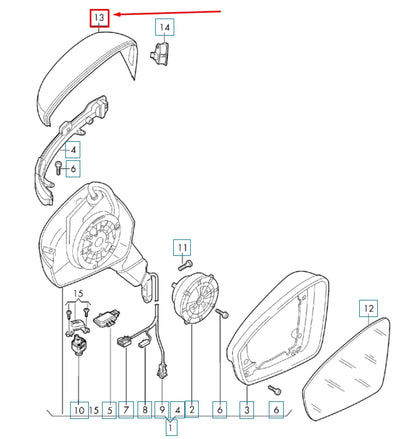 NEW VW TIGUAN ALLSPACE AD MK2 FRONT LEFT DOOR MIRROR CAP 5NM857537GRU