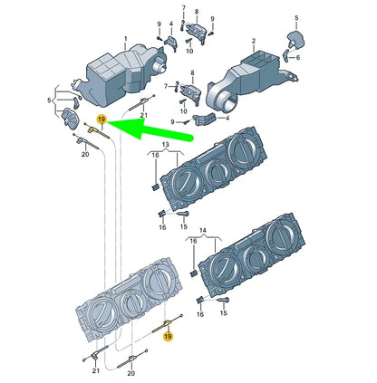 NEW VOLKSWAGEN TRANSPORTER T5 DEFROSTER FLAP CABLE RHD 7H2819835D ORIGINAL