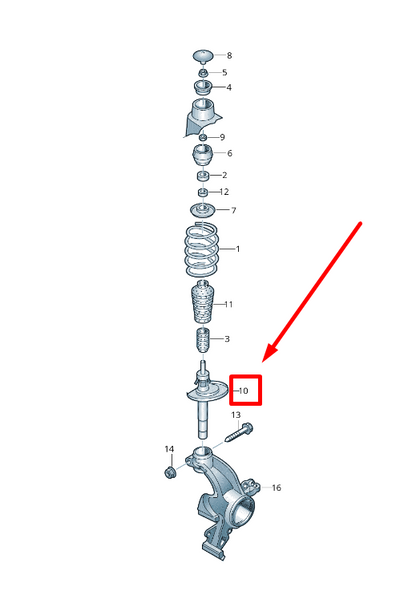 new vw polo 6r, 6c front shock absorber 6r0413031aj original