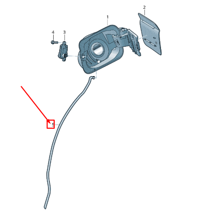 new skoda karoq nu fuel filler housing drain hose 8v0809937a original