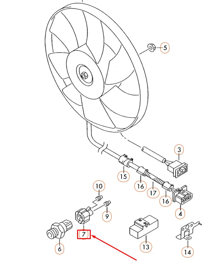 NEW AUDI TT 8N RADIATOR FAN FLAP CONTACT HOUSING 3 PIN 1J0973203 ORIGINAL