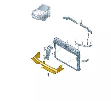 NEW VOLKSWAGEN TIGUAN AD FRONT BUMPER CENTER GUIDE SECTION 5NA805705N