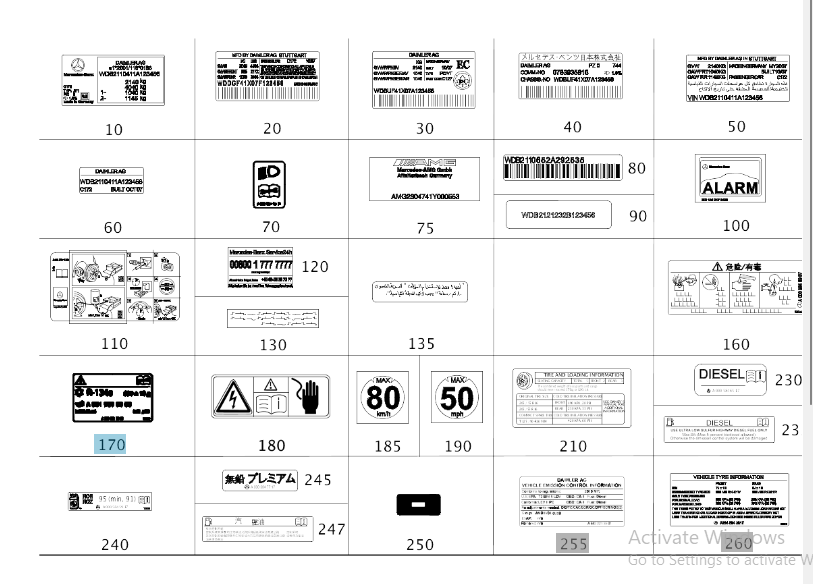 NEW MERCEDES-BENZ S W222 AIR CONDITIONING INFO LABEL A2228170320 2013 ORIGINAL
