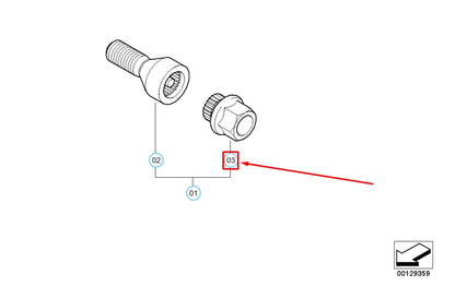 NEW BMW 1 E81 WHEEL BOLT ADAPTER WITH CODE 36136762341 6762341 ORIGINAL