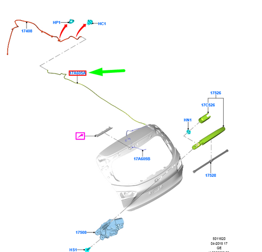 new ford focus mk4 estate rear hose windshield washer tube assy 2305081 original