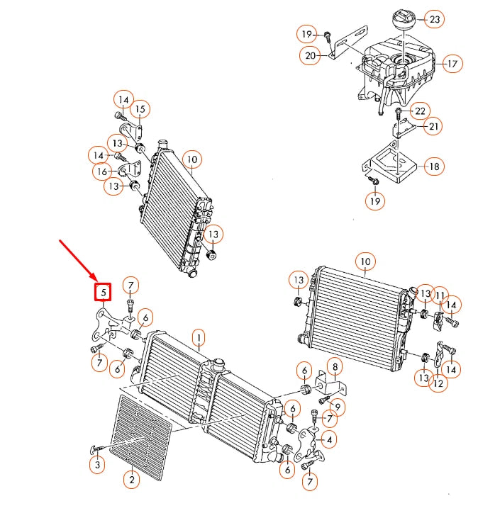 NEW AUDI R8 42 RADIATOR RIGHT BRACKET 420121232 ORIGINAL