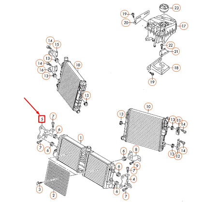 NEW AUDI R8 42 RADIATOR RIGHT BRACKET 420121232 ORIGINAL