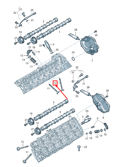 new audi r8 4s engine exhaust valve 07l109611e original