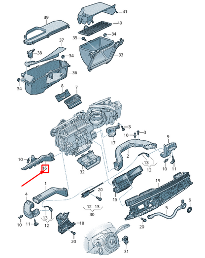 new audi q7 4m right lower instrument panel air duct rhd 4m8819152a original