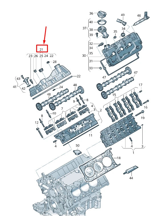 NEW AUDI Q8 4MN CYLINDER HEAD COVER 059103470CT ORIGINAL