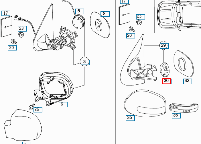 NEW MERCEDES BENZ ML W163 ELECTRIC MIRROR ADJUSTMENT MOTOR A2038202442 ORIGINAL