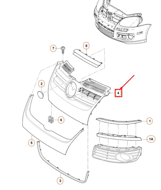 NEW VOLKSWAGEN JETTA A5 FRONT RADIATOR GRILLE FRAME 1K5853653C9B9 ORIGINAL