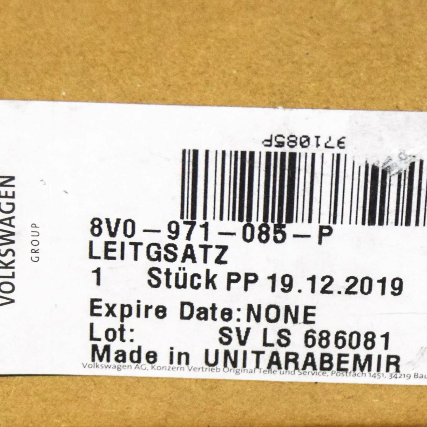 NEW AUDI A3 CABRIO 8V FRONT PDC WIRING HARNESS LOOM 8V0971085P ORIGINAL