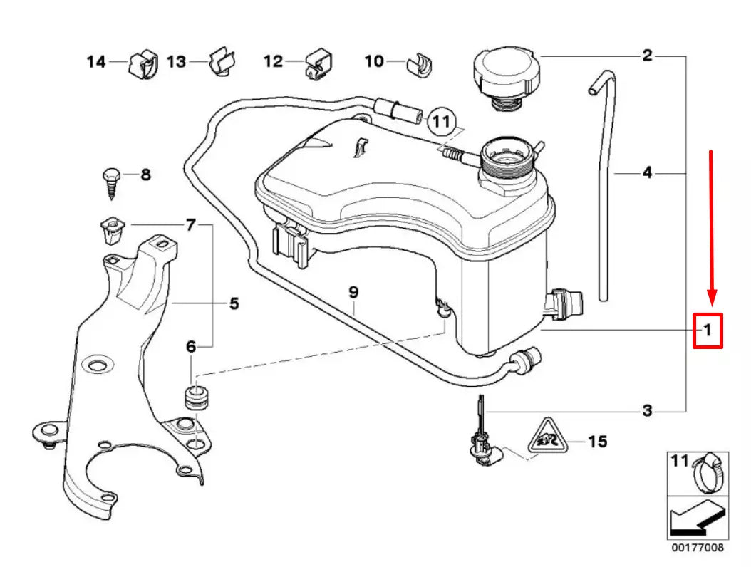 NEW BMW 3 CABRIO E46 COOLAND EXPANSION TANK 17112283344 2283344 ORIGINAL