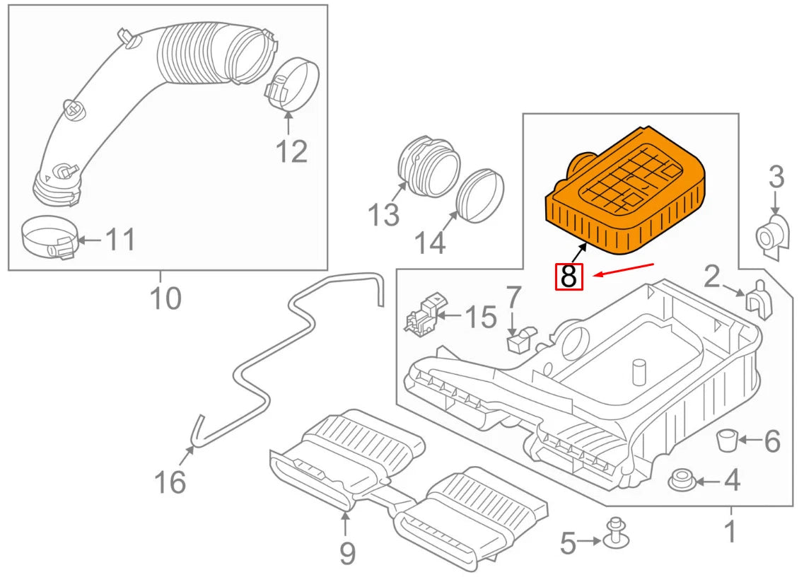 NEW AUDI Q7 4M AIR FILTER 4M0133843C ORIGINAL