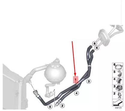 NEW BMW 1 F20 HEATER WATER HOSE 64219223587 9223587 ORIGINAL