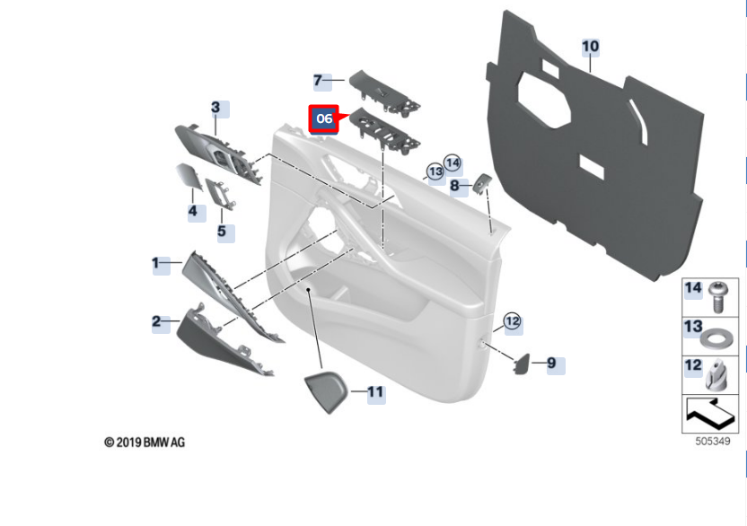 new bmw x6 g06 leftr cluster switch trim 51417949289 original