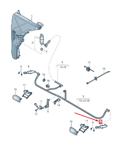 NEW AUDI A8 4H RIGHT HEADLIGHT LAMP WASHER CYLINDER 4H0955102D ORIGINAL