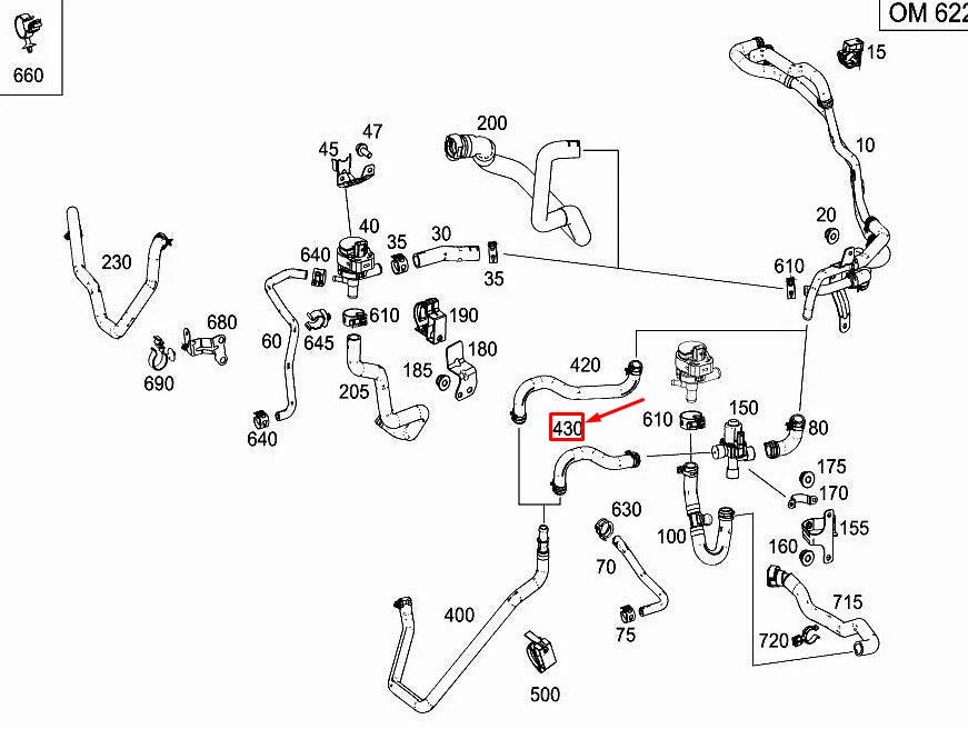 NEW MERCEDES-BENZ VITO W447 SWITCHOVER VALVE MOLDED HOSE A4478324323 ORIGINAL