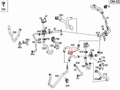 NEW MERCEDES-BENZ VITO W447 SWITCHOVER VALVE MOLDED HOSE A4478324323 ORIGINAL