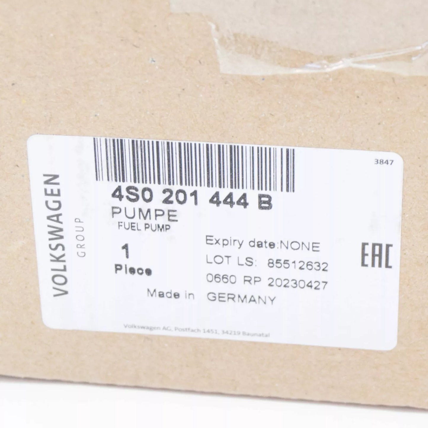 NEW AUDI R8 4S RIGHT FUEL PUMP 4S0201444B ORIGINAL