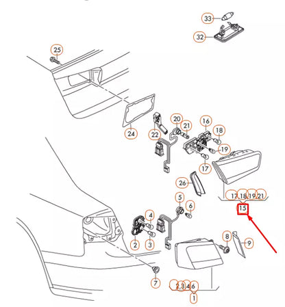 NEW AUDI A6 C7 REAR RIGHT INNER LED TAILLIGHT 4G5945094B ORIGINAL