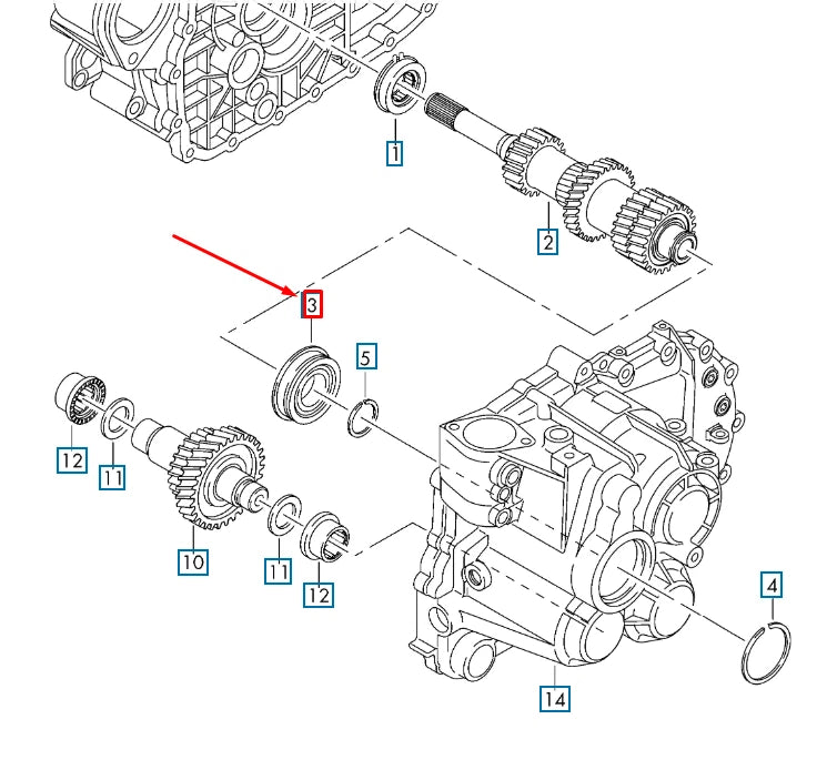 NEW VW BEETLE A5 MANUAL TRANSMISSION INPUT SHAFT BEARING 02M311235L