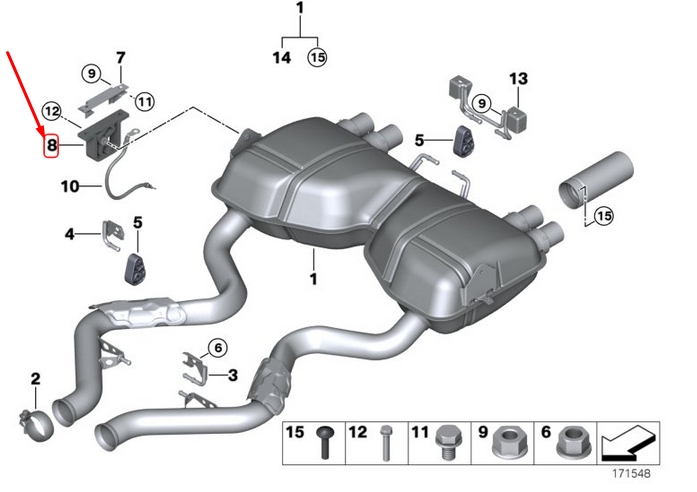 new bmw m3 coupe e92 rear silencer rubber mounting 18201401797 1401797 original