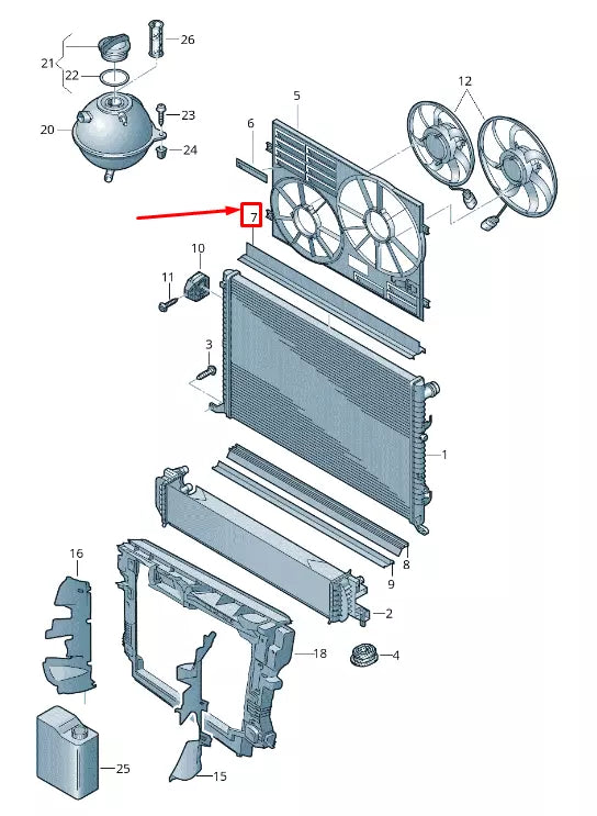 NEW VW SHARAN 7N UPPER ENGINE RADIATOR SEAL 7N0121345M