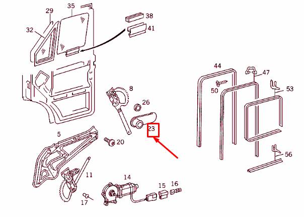 NEW MERCEDES-BENZ SPRINTER 903 WINDOW REGULATOR CRANK A90176004025B21 ORIGINAL