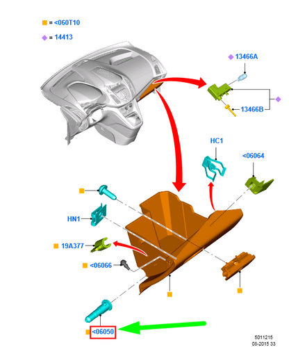 new ford tourneo connect mk2 glove box hinge a61-a2140-aa35b8 1822314 original