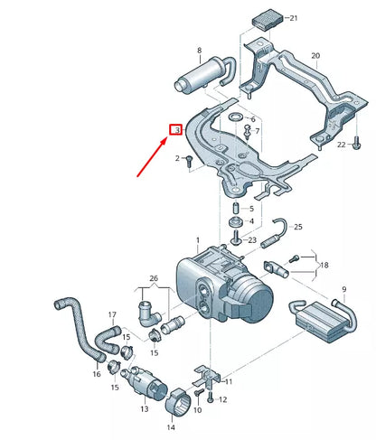NEW VW TRANSPORTER VI T6 AUXILIARY HEATER BRACKET 7E0819453B