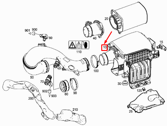 new mercedes-benz c w205 air filter box a2740900101 original