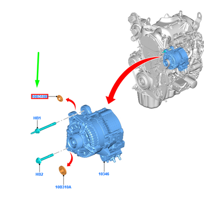 new ford kuga mk3 alternator bush 2383265 kk21-1a218-ba original