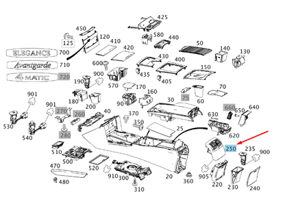 NEW MERCEDES-BENZ E W212 CENTER CONSOLE REAR AIR VENT A21283009549116 ORIGINAL