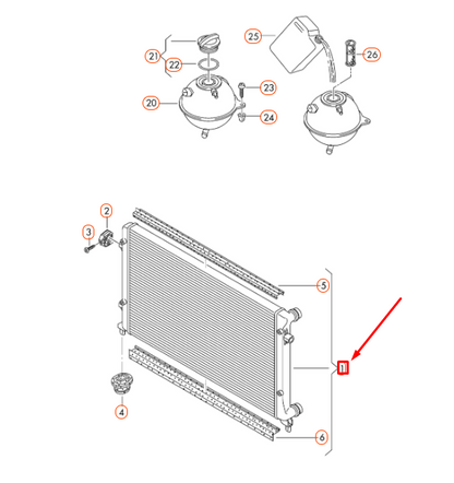 new volkswagen beetle a5 cooling radiator 5k0121251aa original