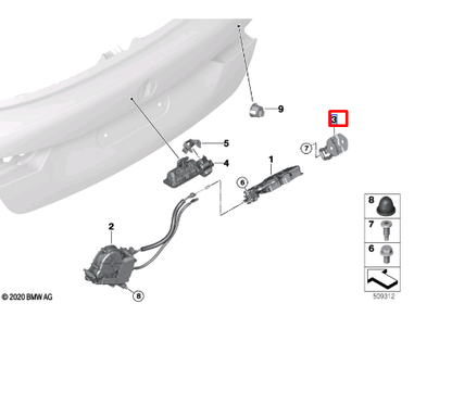new bmw 1 f40 rear trunk bootlid striker 51247357094 original