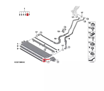NEW BMW M4 COUPE G82 ENGINE OIL COOLER BRACKET REPAIR KIT 17219501958 ORIGINAL