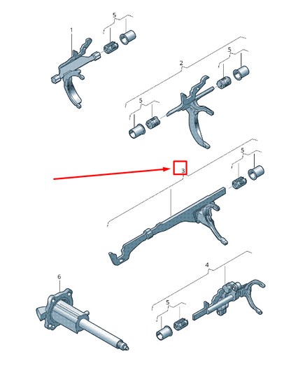 new audi q5 8r gear selector shaft with selector fork 0b1311559c original
