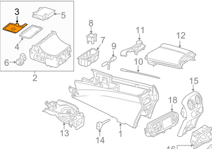 NEW MB C205 FRONT CENTER CONSOLE STORAGE COMPART TRAY A2056830191 ORIGINAL