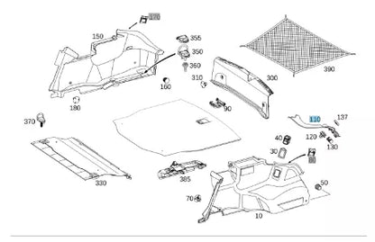 NEW MERCEDES-BENZ C W205 REAR RIGHT LUGGAGE DRIP TRIM COVER A2056908605 ORIGINAL