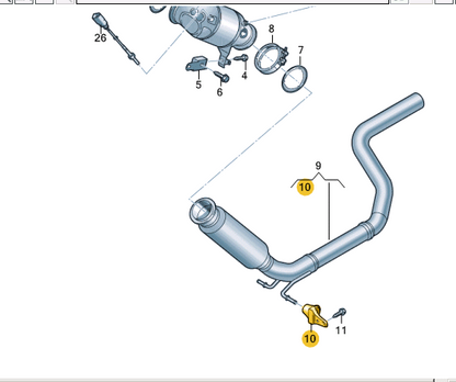 NEW VOLKSWAGEN CRAFTER EXHAUST HANGER BRACKET 2N0253144 ORIGINAL